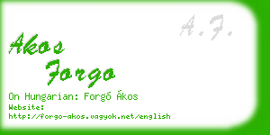 akos forgo business card